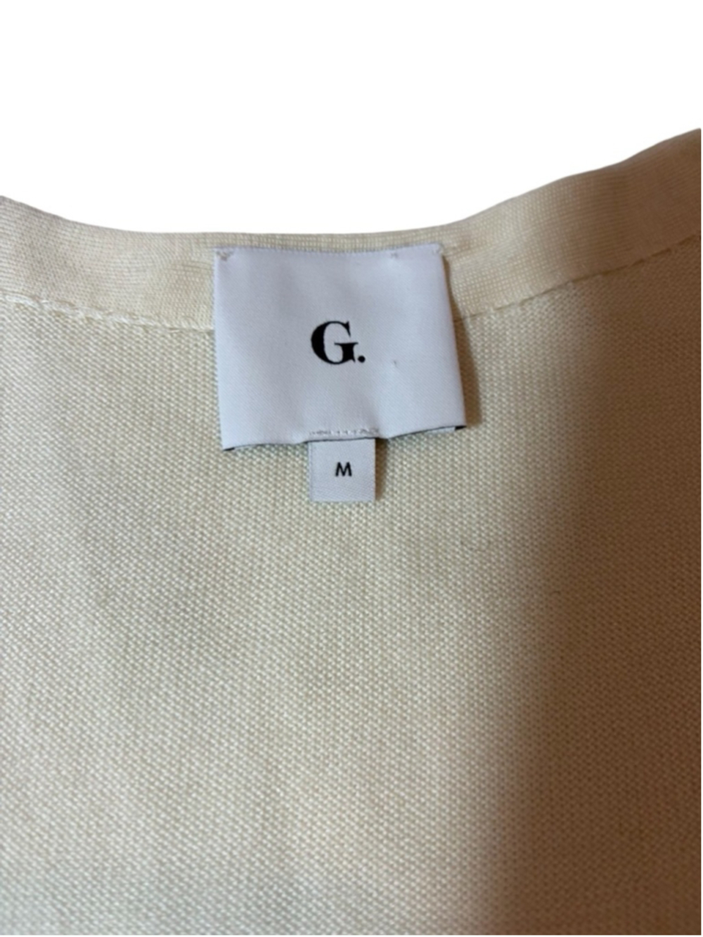 G. Label Light Cream V-Neck Button Cardigan Sweater - Picture 6 of 7